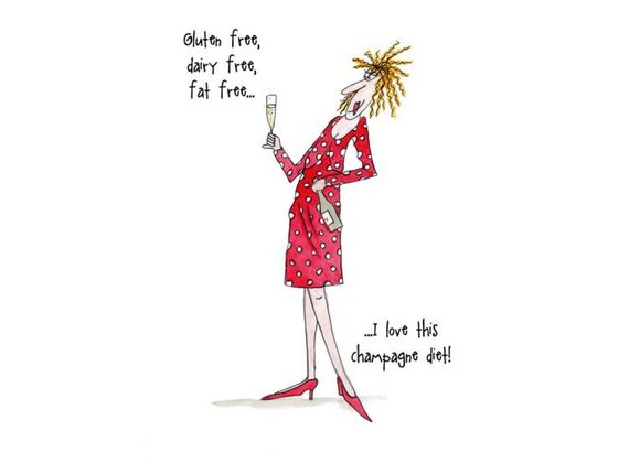 Gluten Free, dairy free, fat free...I love this champagne diet! - Camilla & Rose Card