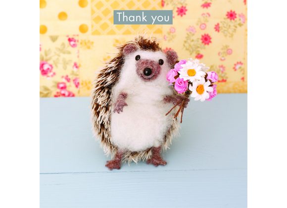 Thank You - Hedgehog with Flowers