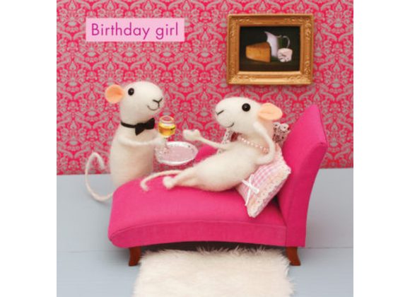 Birthday Girl - Mouse with Champagne