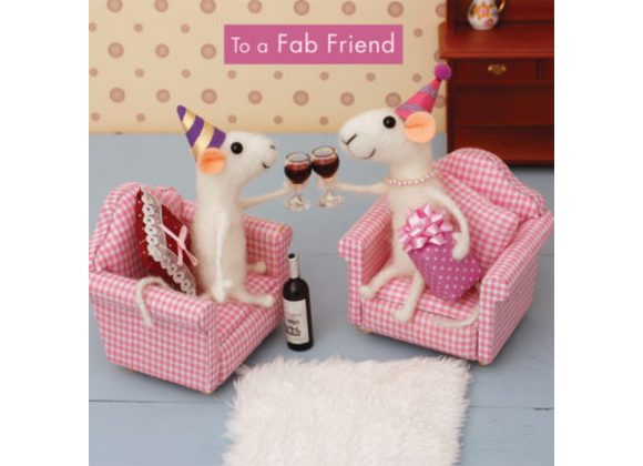 To a Fab Friend - Mice with Wine