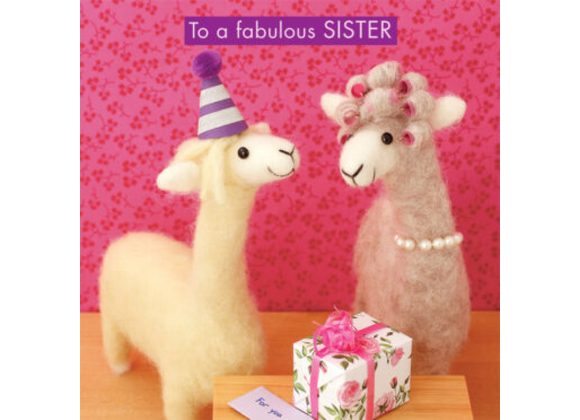 Llamas - To a fabulous SISTER Birthday Card