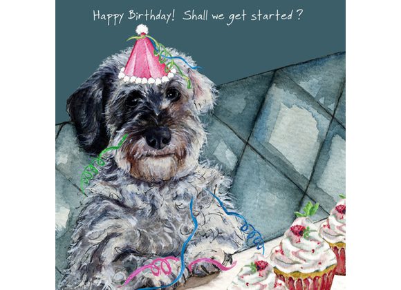 Wirehair Dachshund Birthday Card