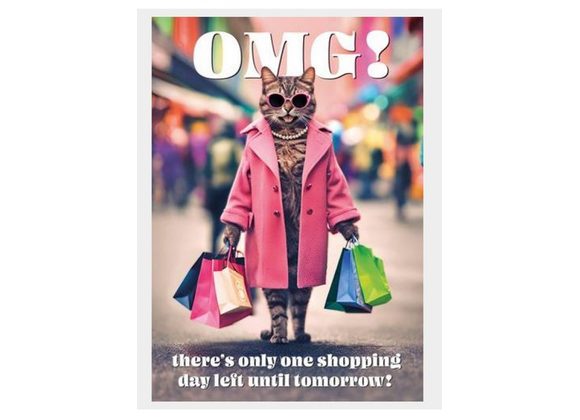 OMG there's only one shopping day... - Birthday Card