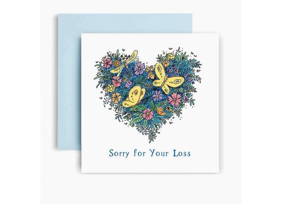 Sorry for your loss Heart Sympathy Card