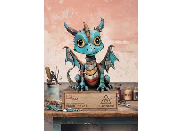 Scrap Dragon- Bug Art card 