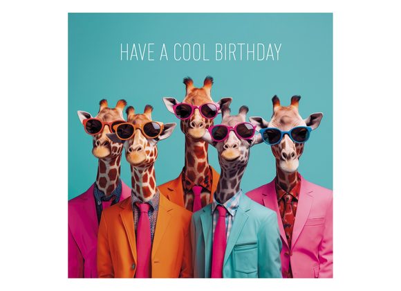 Have A Cool Birthday - Giraffes Coola Coola Card