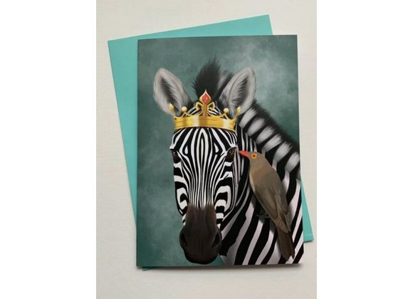 Oscar and Dot - Zebra Wildlife Greetings Card by Crimson Finch