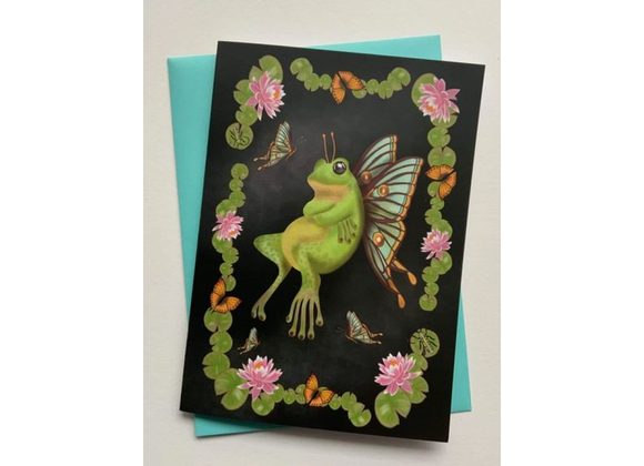 Flutterfrog - Greetings Card by Crimson Finch