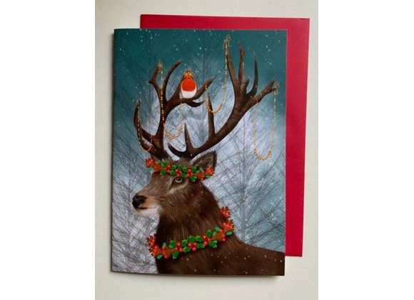 Yuletide - Stag Greetings Card by Crimson Finch