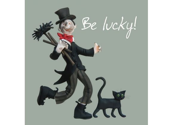 Sweep & Black Cat - Be Lucky card by Erica Sturla