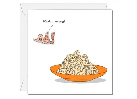 Worm Orgy Card by Swizzoo