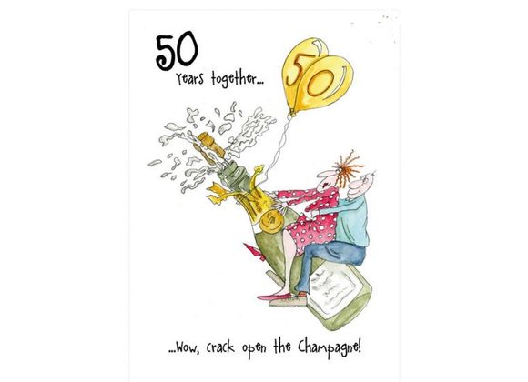 50 Years Together - Crack Open the Champagne - card by Camilla & Rose