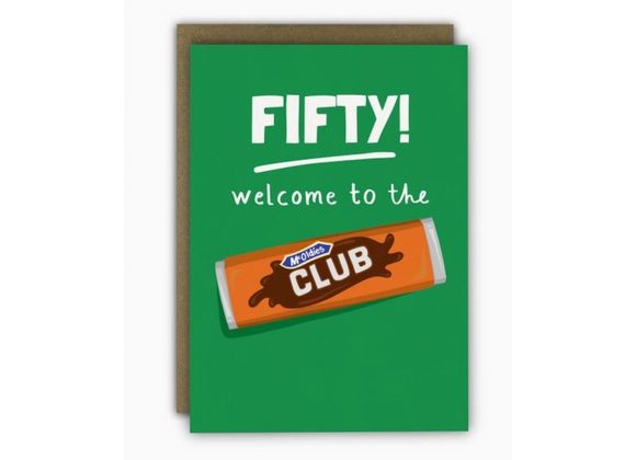 FIFTY! Welcome to the Club,  card by Running with Scissors