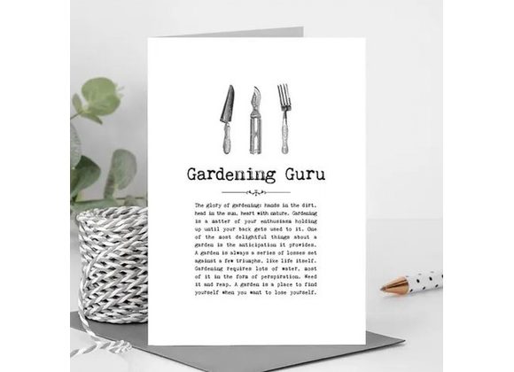 Gardening Guru Card With Quotes 