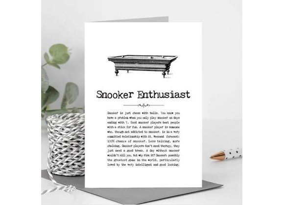 Snooker Enthusiast Card With Quotes 