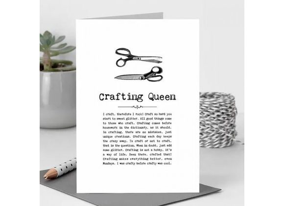 Crafting Queen Card With Quotes 