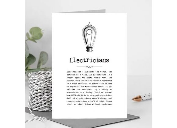 Electricians Card With Quotes 