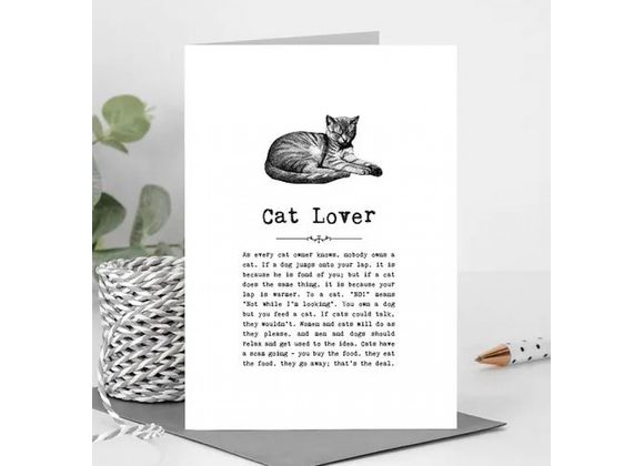 Cat Lovers Card With Quotes 