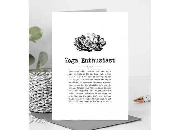 Yoga Enthusiast Card With Quotes 