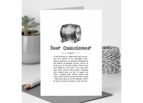 Beer Connoisseur Card With Quotes 