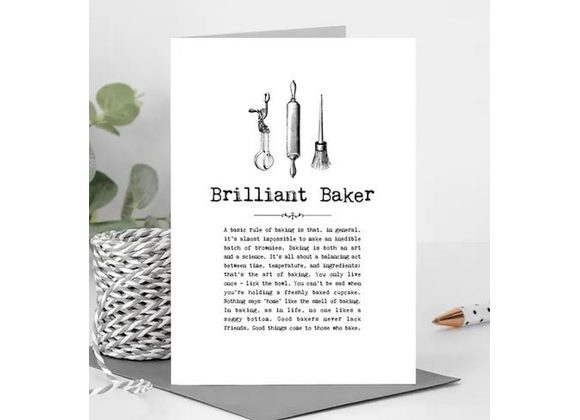 Brilliant Baker Card With Quotes 