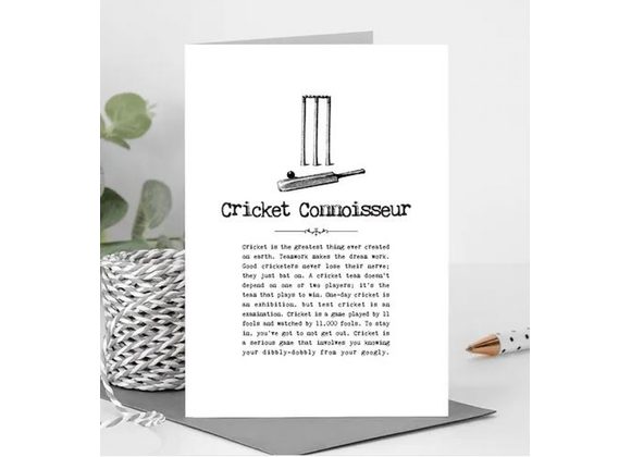 Cricket Connoisseur Card With Quotes 