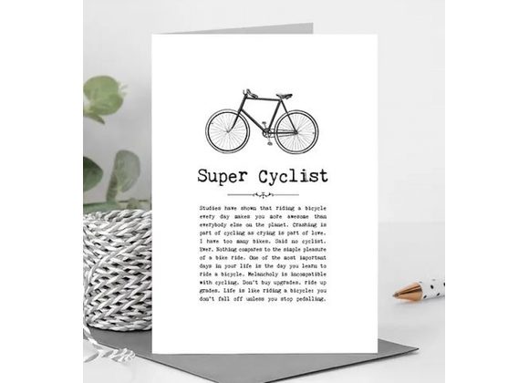 Super Cyclist Card With Quotes 