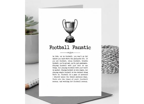 Football Fanatic Card With Quotes 