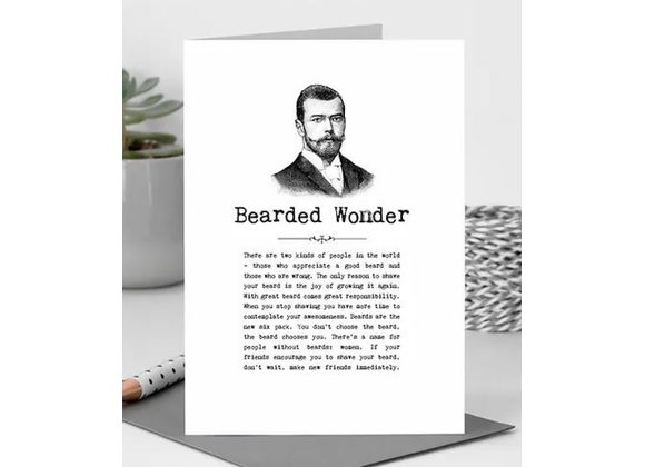 Bearded Wonder Card With Quotes 