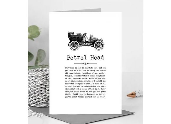 Petrol Head Card With Quotes 