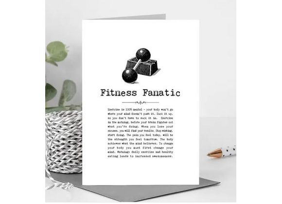 Fitness Fanatic Card With Quotes 