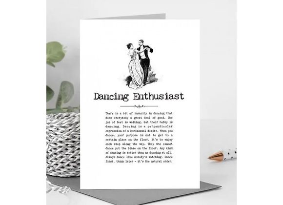 Dancing Enthusiast Card With Quotes 