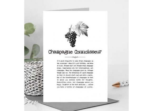 Champagne Connoisseur Card With Quotes 