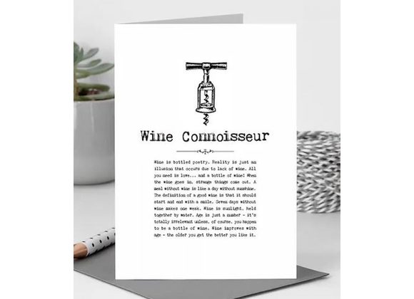 Wine Connoisseur Card With Quotes 