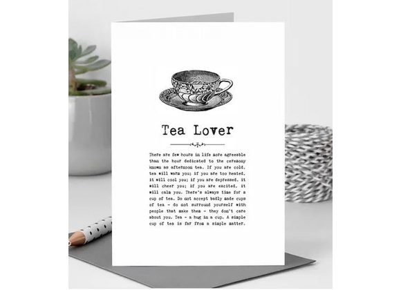 Tea Lover Card With Quotes 