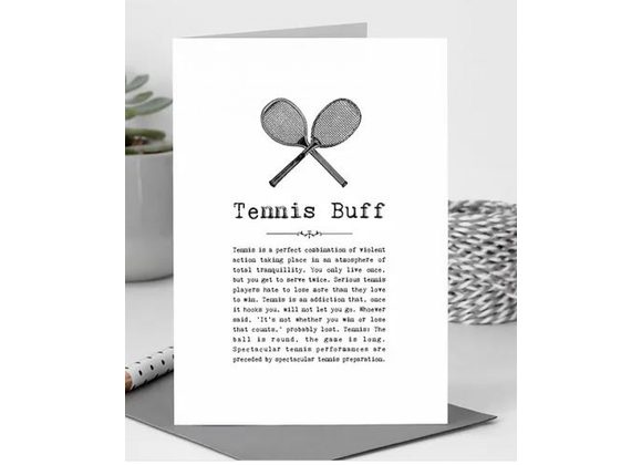 Tennis Buff Card With Quotes 