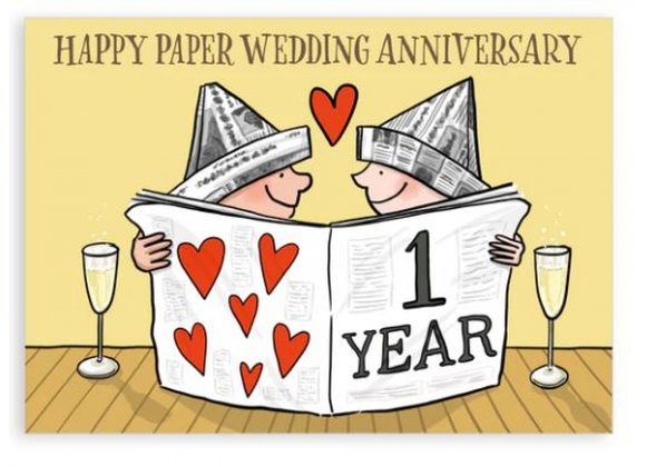 Paper Wedding Anniversary Greetings card - Nice Things By Helena