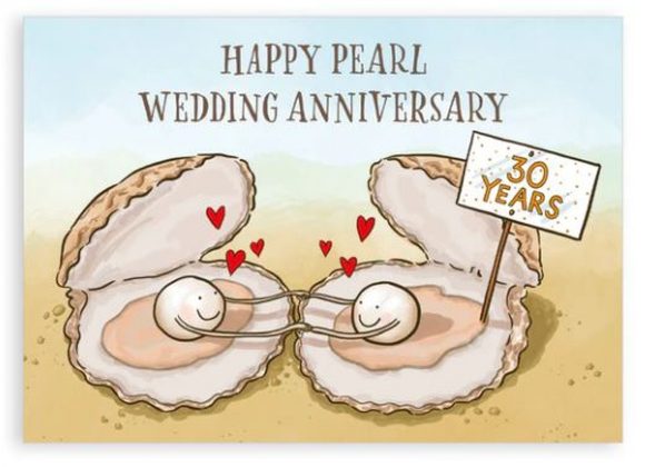 Pearl Wedding Anniversary Greetings card - Nice Things By Helena