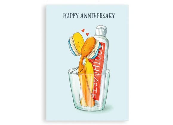 Happy Anniversary Toothbrushes Greetings card - Nice Things By Helena