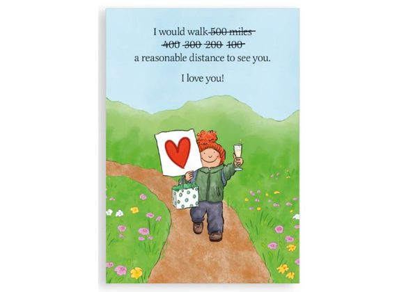 A reasonable distance Greetings card - Nice Things By Helena