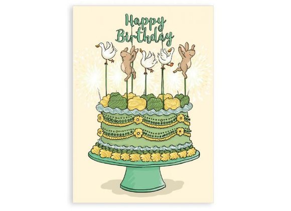 A Happy Birthday Cake Greetings card - Nice Things By Helena