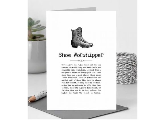 Shoe Worshipper Card With Quotes 