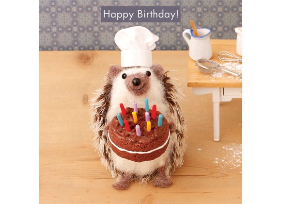  Chef Hedgehog with Birthday Cake 