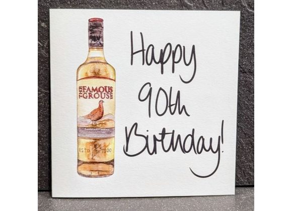 90th Birthday Card - The Famous Grouse Whisky