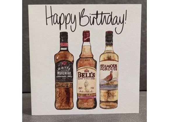 Happy Birthday - Scottish Whisky Trio Card