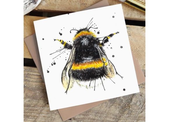 Splatter Bumble Bee Greetings Card