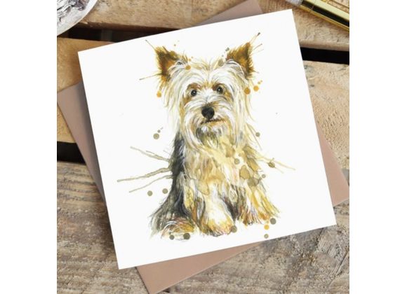 Splatter Yorkshire Terrier Greetings Card