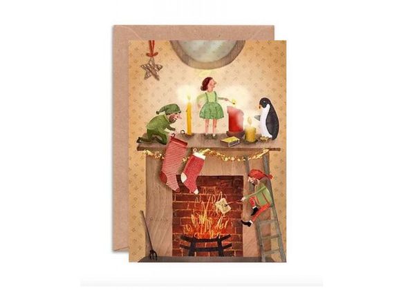 Mantlepiece Christmas Card by Emily Nash