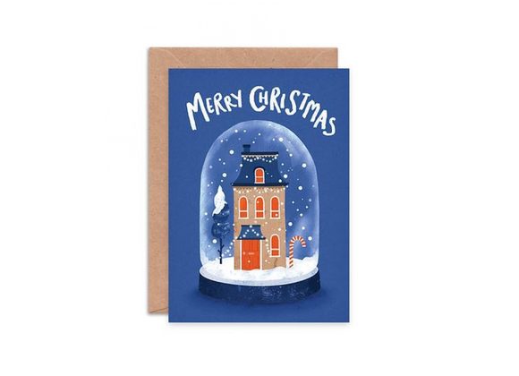 Snow Globe Festive House Card by Emily Nash