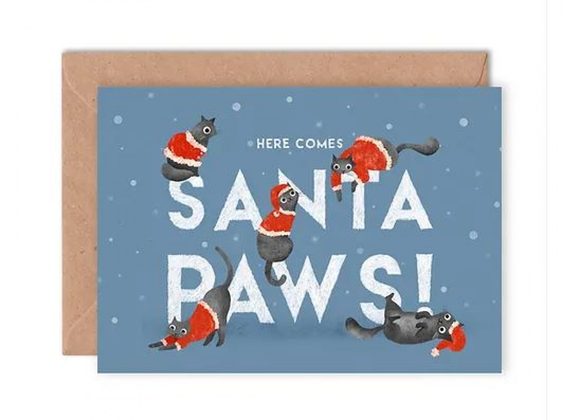 Here comes Santa Paws Card by Emily Nash